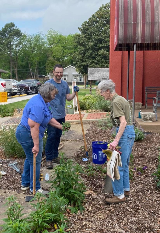 AJ Regester volunteering in the community garden